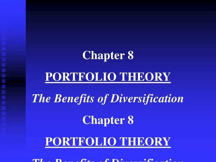 chapter 8 portfolio theory the benefits