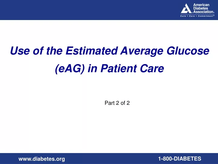 use of the estimated average glucose