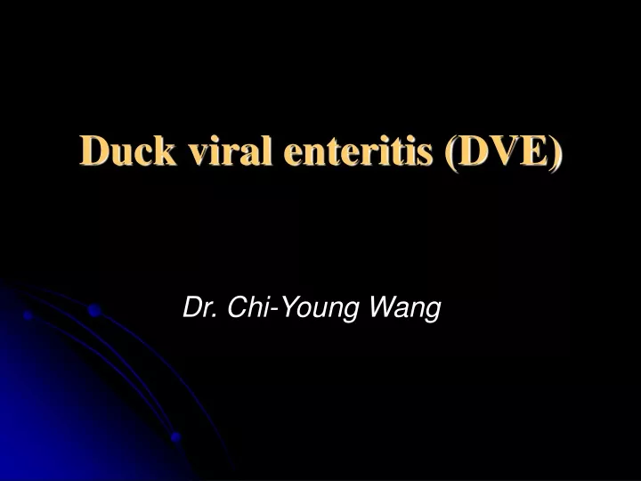 duck viral enteritis dve