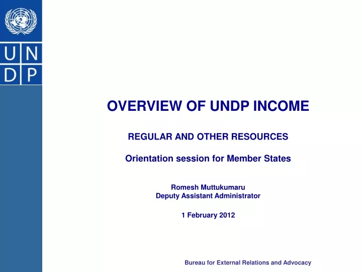 overview of undp income regular and other