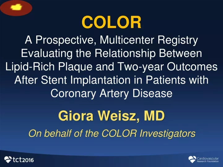 giora weisz md on behalf of the color investigators