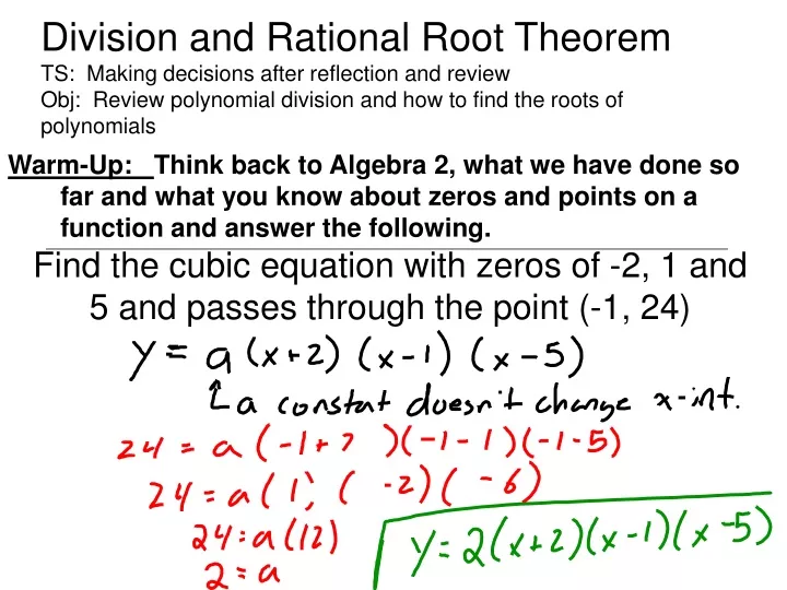division and rational root theorem ts making