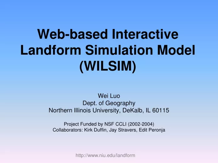 web based interactive landform simulation model wilsim