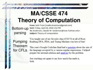 Bottom-up parsing Pumping Theorem  for CFLs