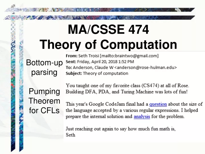 ma csse 474 theory of computation