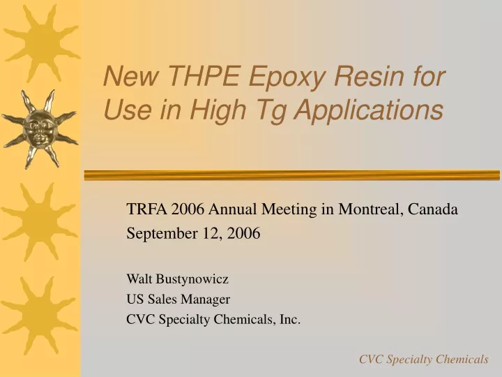 new thpe epoxy resin for use in high tg applications