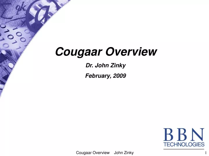 cougaar overview dr john zinky february 2009