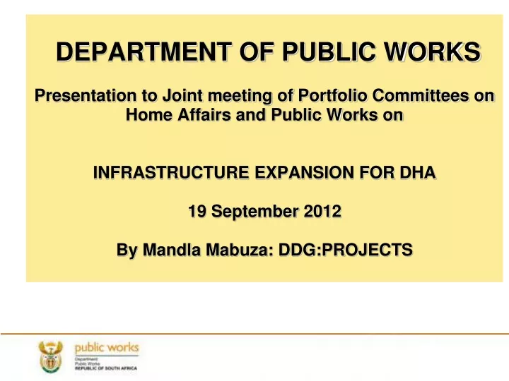 department of public works presentation to joint