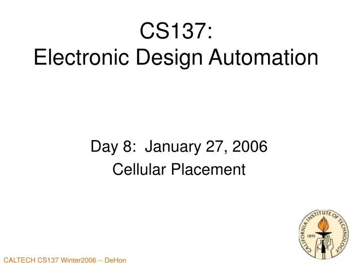 cs137 electronic design automation