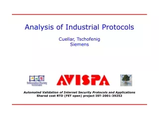 Analysis of Industrial Protocols Cuellar, Tschofenig Siemens
