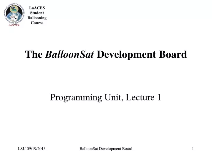 the balloonsat development board