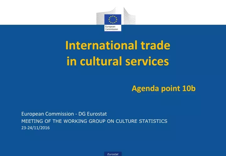 international trade in cultural services agenda point 10b