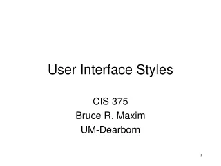 User Interface Styles