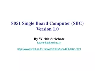 8051 Single Board Computer (SBC) Version 1.0