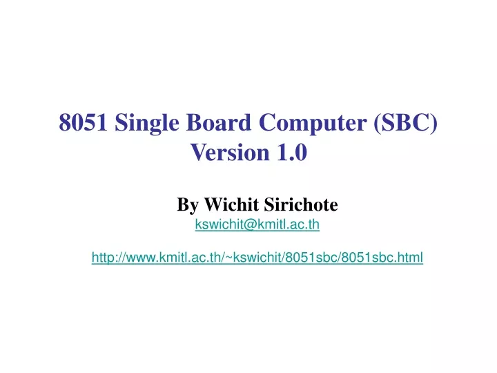 8051 single board computer sbc version 1 0