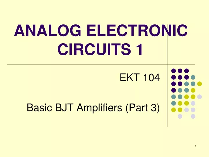 analog electronic circuits 1