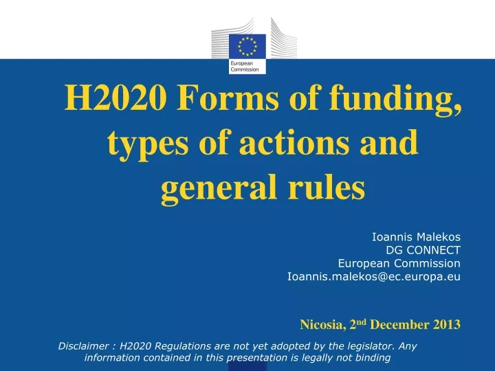 h2020 forms of funding types of actions and general rules