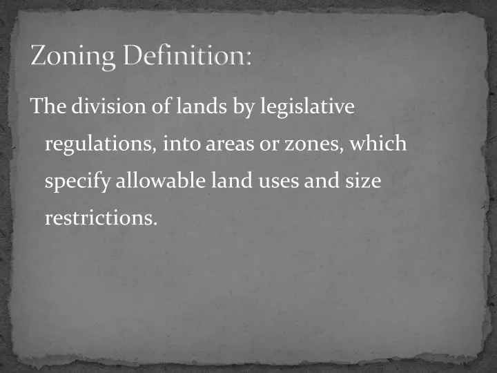 zoning definition