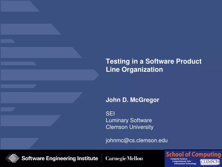 testing in a software product line organization