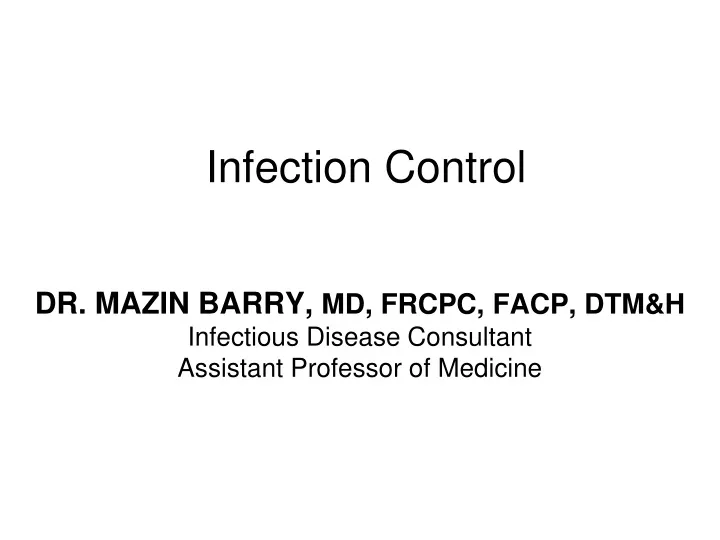 infection control