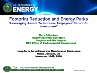 Footprint Reduction &amp; Energy Parks