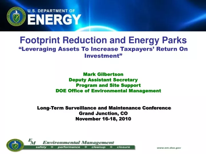 footprint reduction and energy parks leveraging