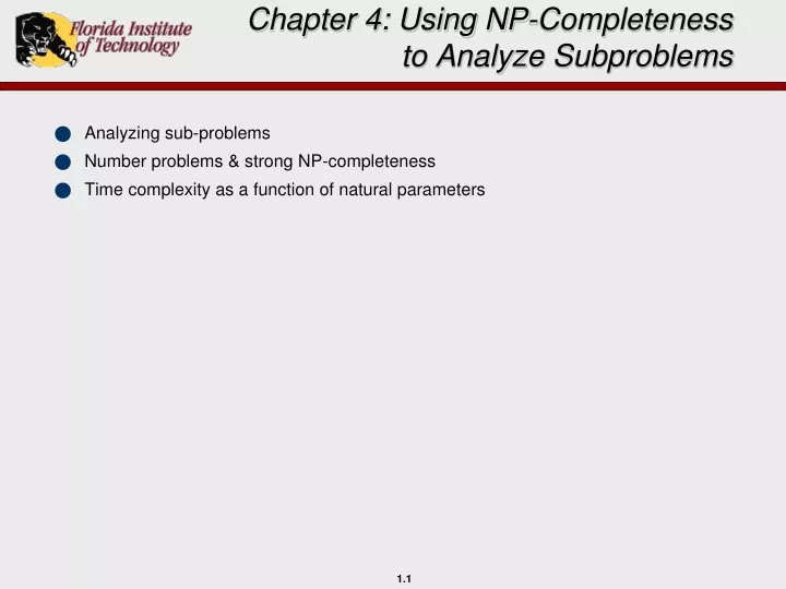chapter 4 using np completeness to analyze subproblems