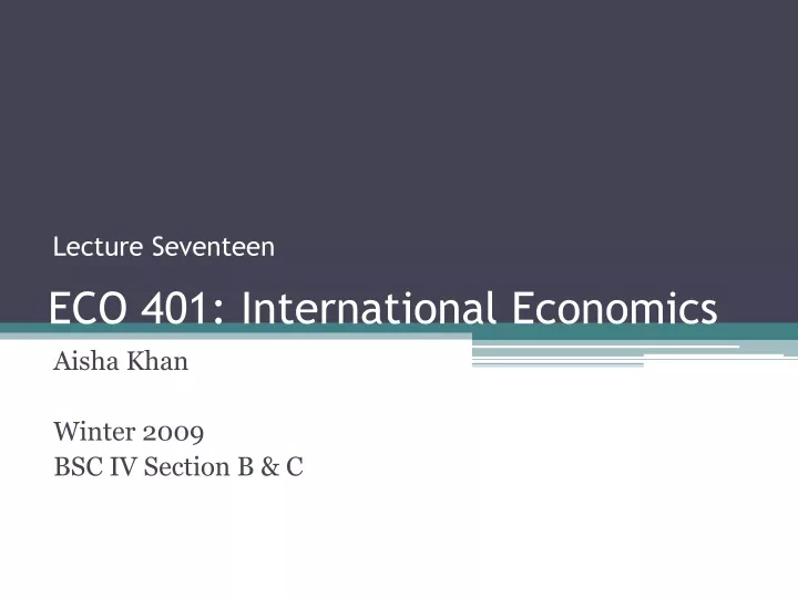 eco 401 international economics