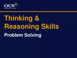 Thinking &amp; Reasoning Skills