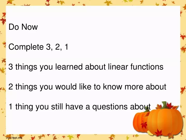 do now complete 3 2 1 3 things you learned about