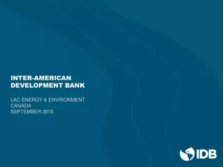 INTER-AMERICAN DEVELOPMENT BANK LAC  ENERGY &amp; ENVIRONMENT CANADA SEPTEMBER 2015
