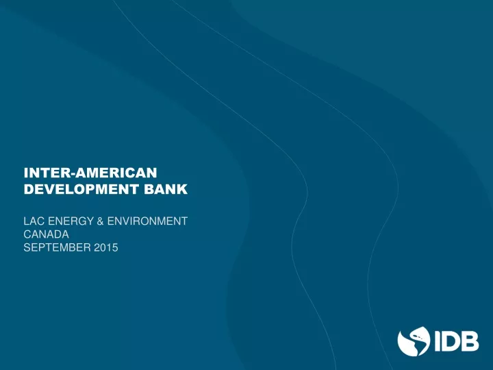 inter american development bank lac energy