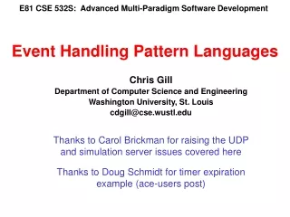 E81 CSE 532S:  Advanced Multi-Paradigm Software Development