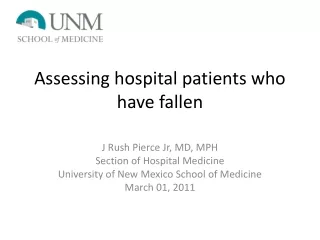 Assessing hospital patients who have fallen