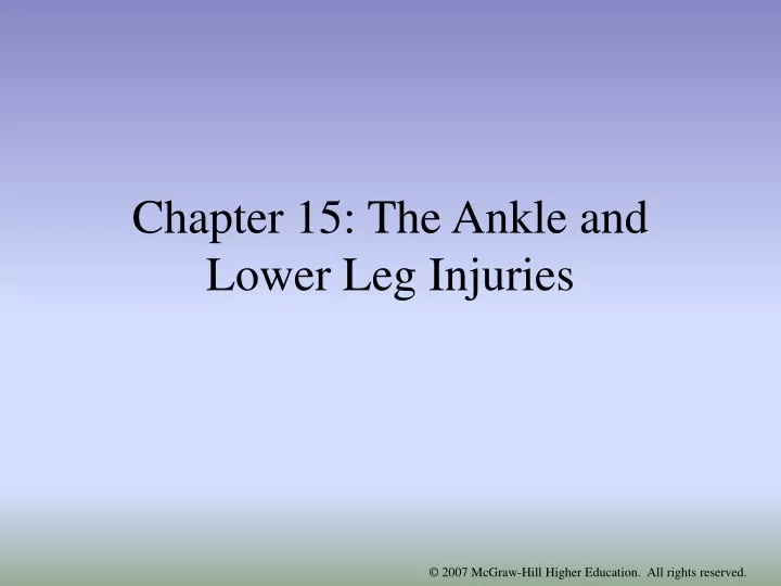 chapter 15 the ankle and lower leg injuries