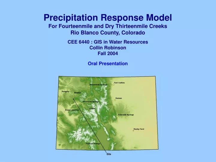 precipitation response model for fourteenmile