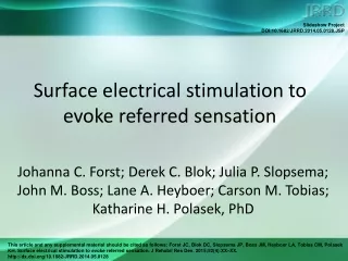 Surface electrical stimulation to evoke referred sensation