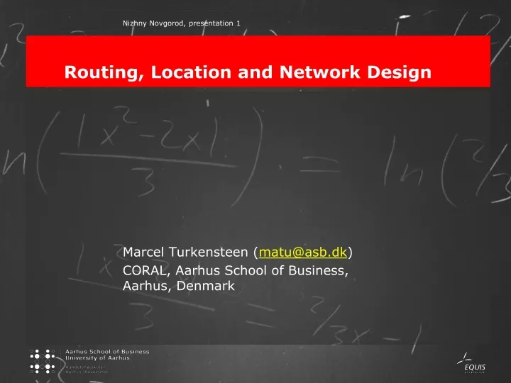 routing location and network design