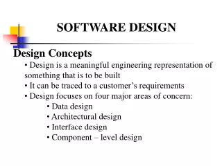 SOFTWARE DESIGN Design Concepts