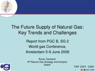 The Future Supply of Natural Gas: Key Trends and Challenges
