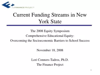 Current Funding Streams in New York State