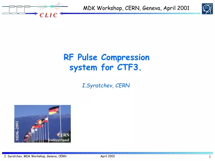 mdk workshop cern geneva april 2001