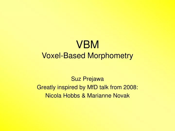 vbm voxel based morphometry