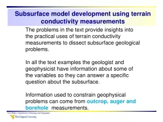 Subsurface model development using terrain conductivity measurements