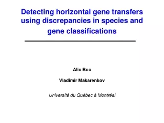 Detecting horizontal gene transfers using discrepancies in species and gene classifications