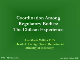 Coordination Among Regulatory Bodies: The Chilean Experience