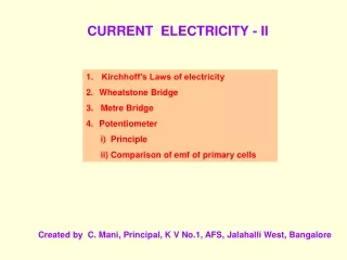 CURRENT  ELECTRICITY - II