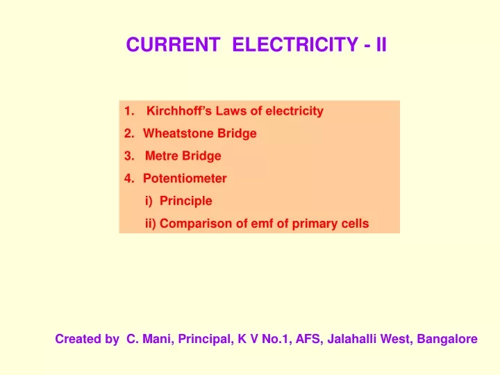 current electricity ii