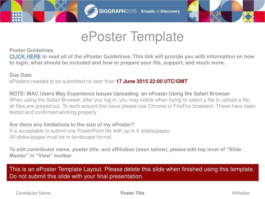 PPT - ePoster Template PowerPoint Presentation, free download - ID:9464517