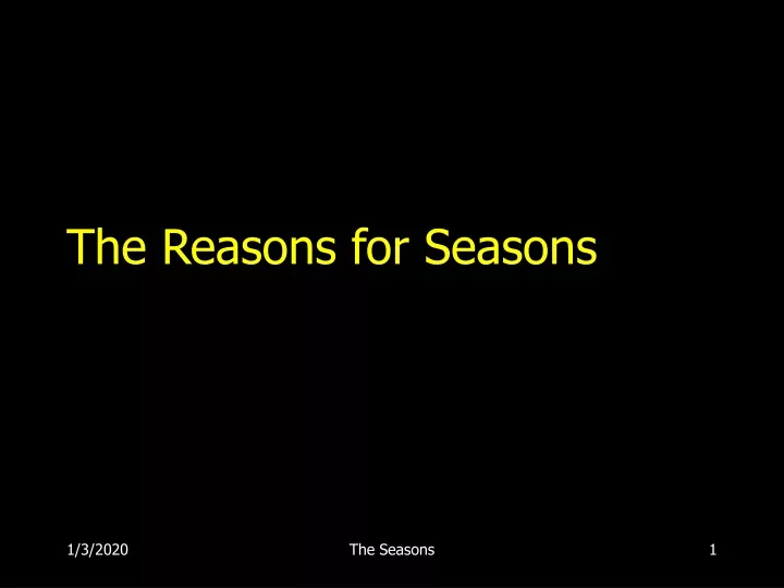 the reasons for seasons